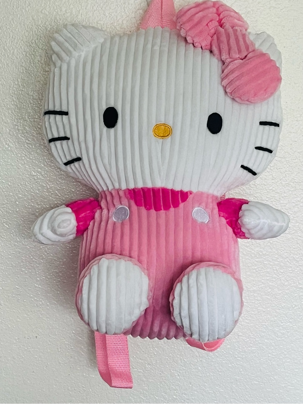 Hello Kitty Pink and White Plush Character Backpack